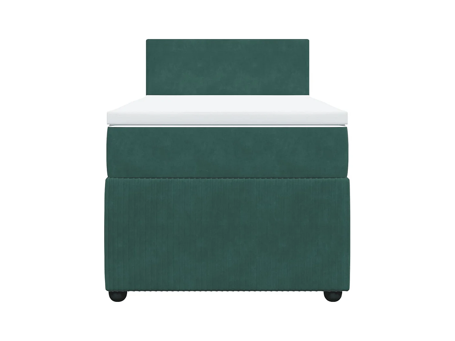 Cama com molas/colchão 90x190 cm veludo verde-escuro