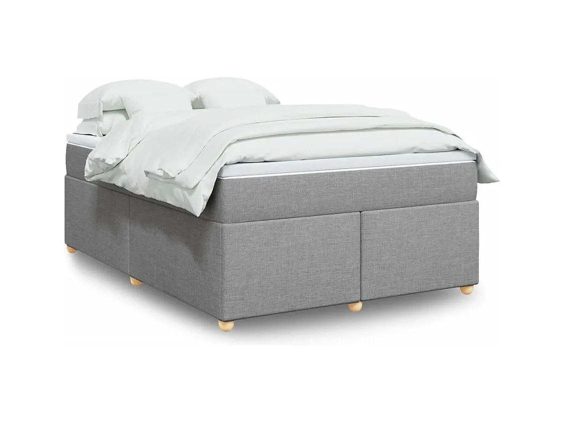 Sommier à lattes de lit avec matelas Gris clair 140x200cm Tissu
