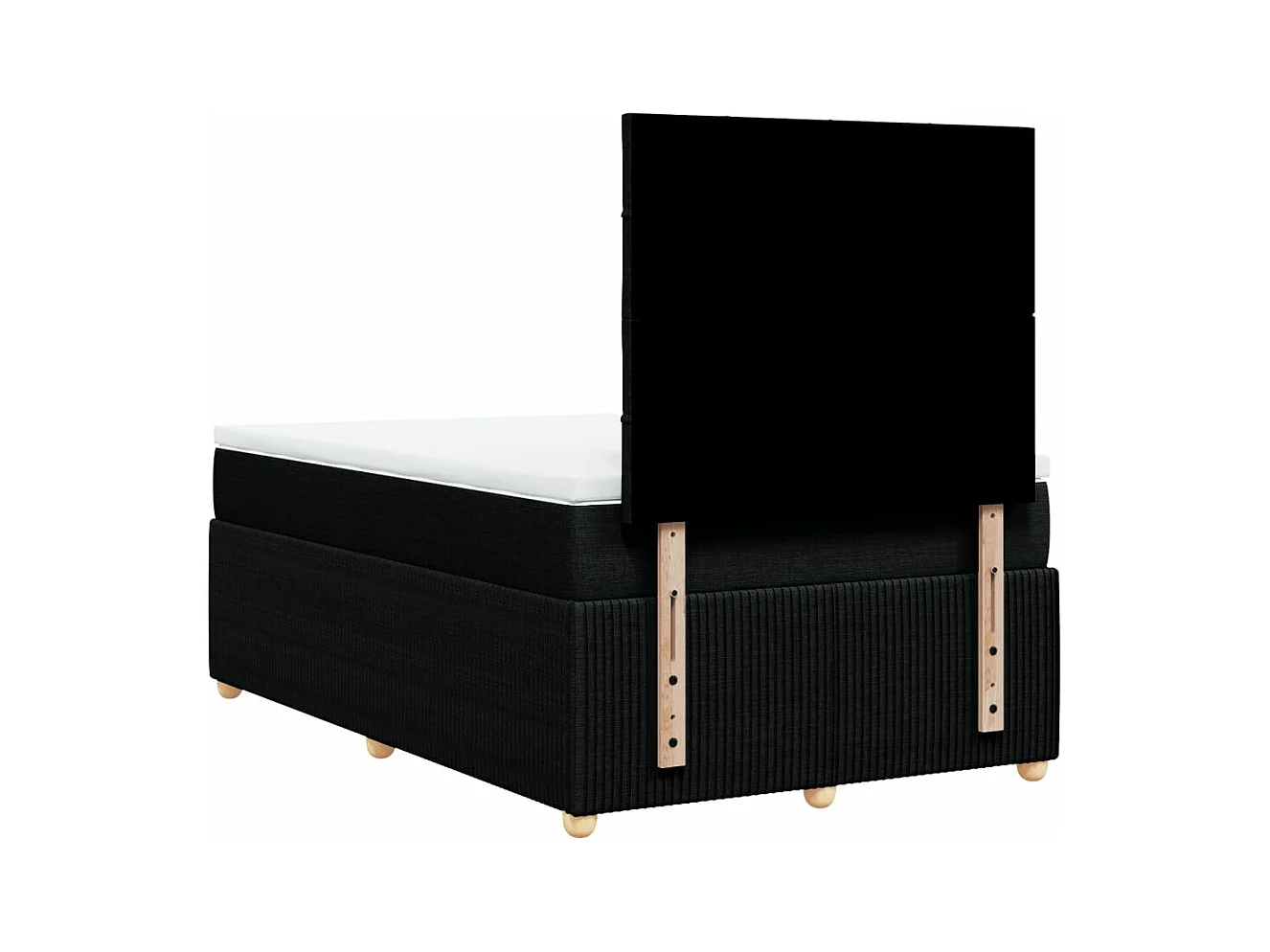 Sommier à lattes de lit avec matelas Noir 120x200 cm Tissu