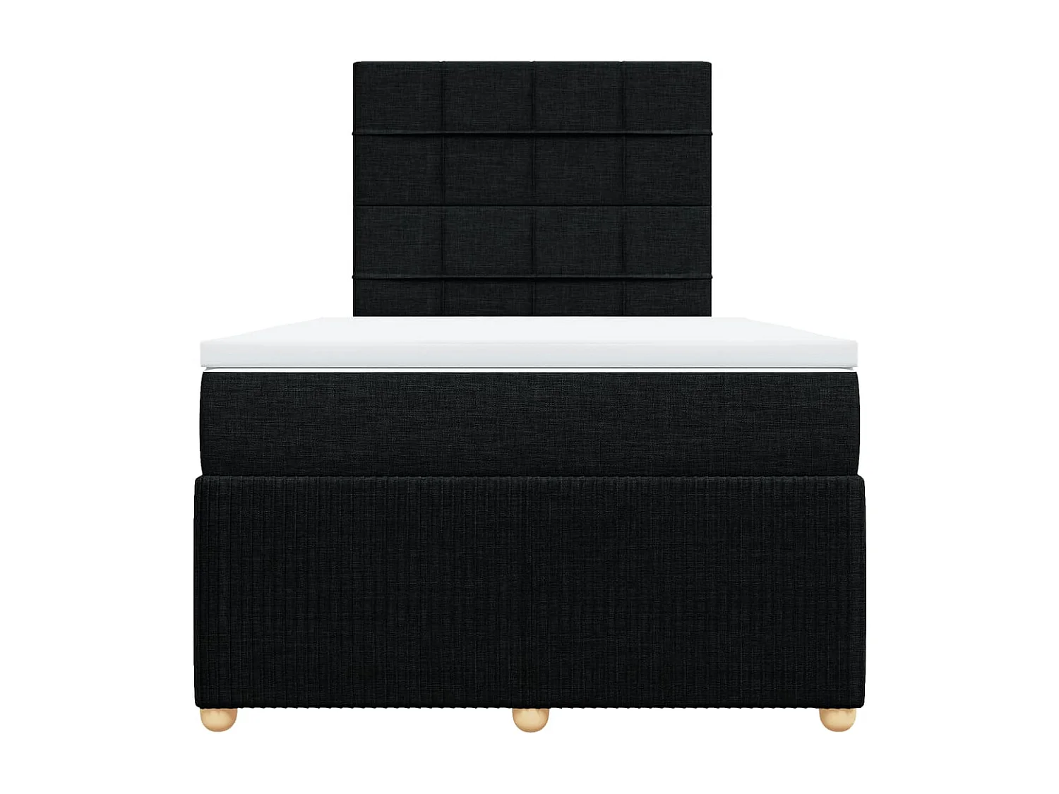 Cama box spring con colchón tela negro 120x200 cm