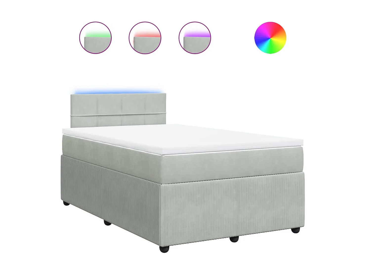 Boxspring met matras fluweel lichtgrijs 120x190 cm