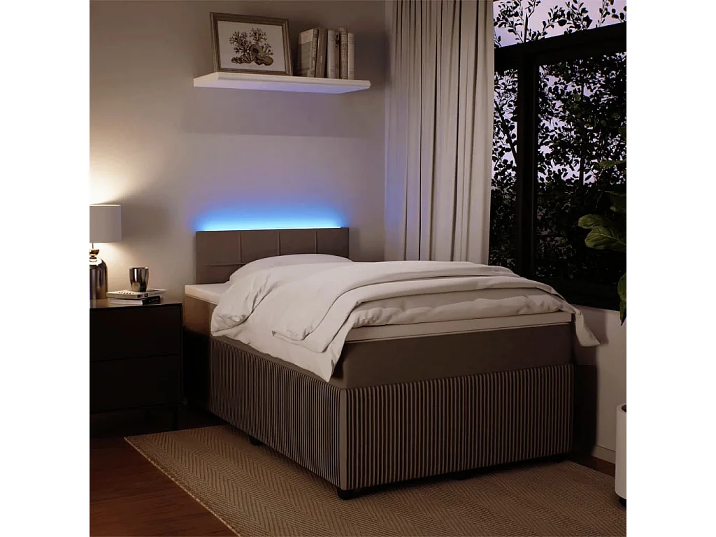 Boxspring met matras fluweel lichtgrijs 120x190 cm