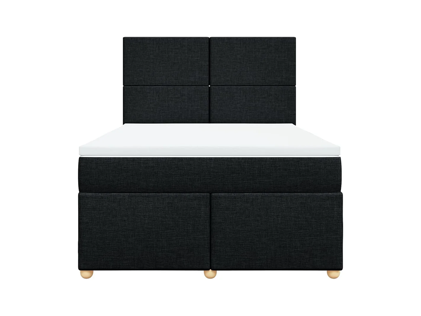Sommier à lattes de lit avec matelas Noir 160x200 cm Tissu