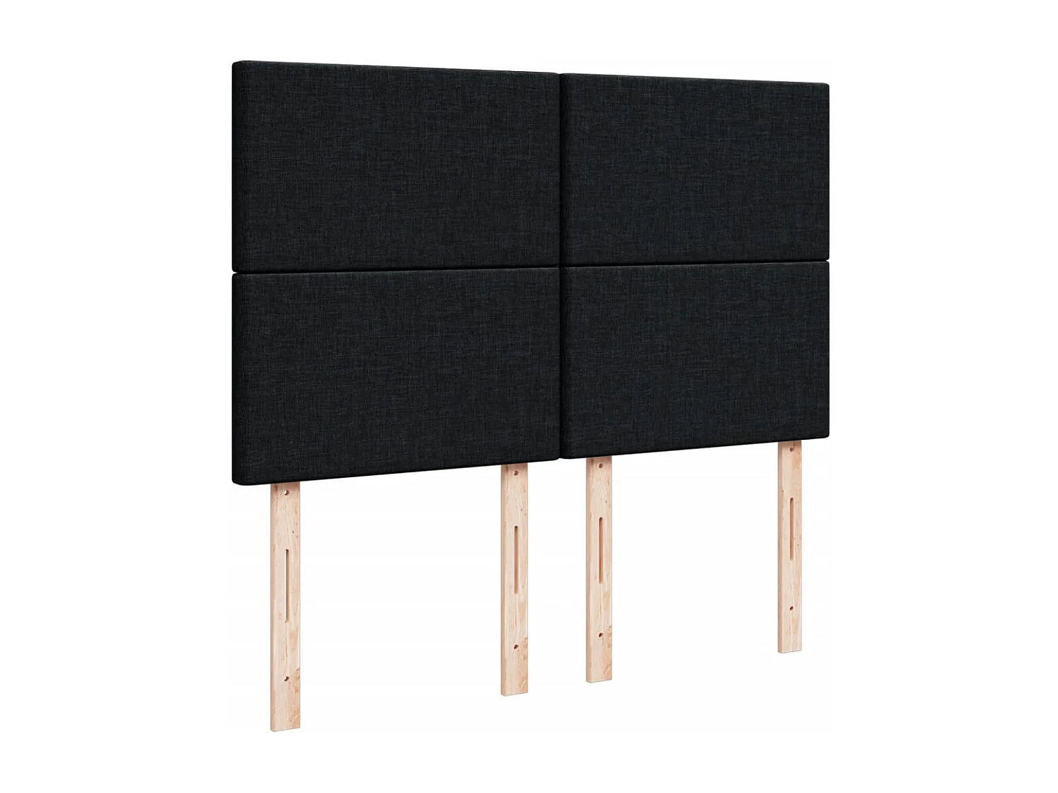 Cama box spring con colchón tela negro 160x200 cm