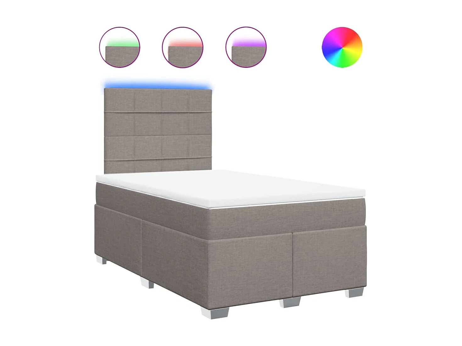 Boxspring met matras stof taupe 120x190 cm