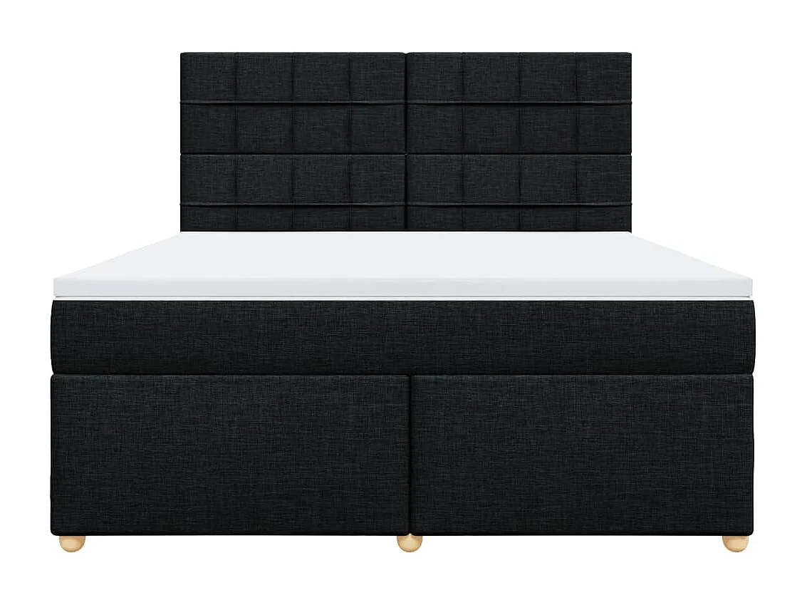Sommier à lattes de lit avec matelas Noir 180x200 cm Tissu
