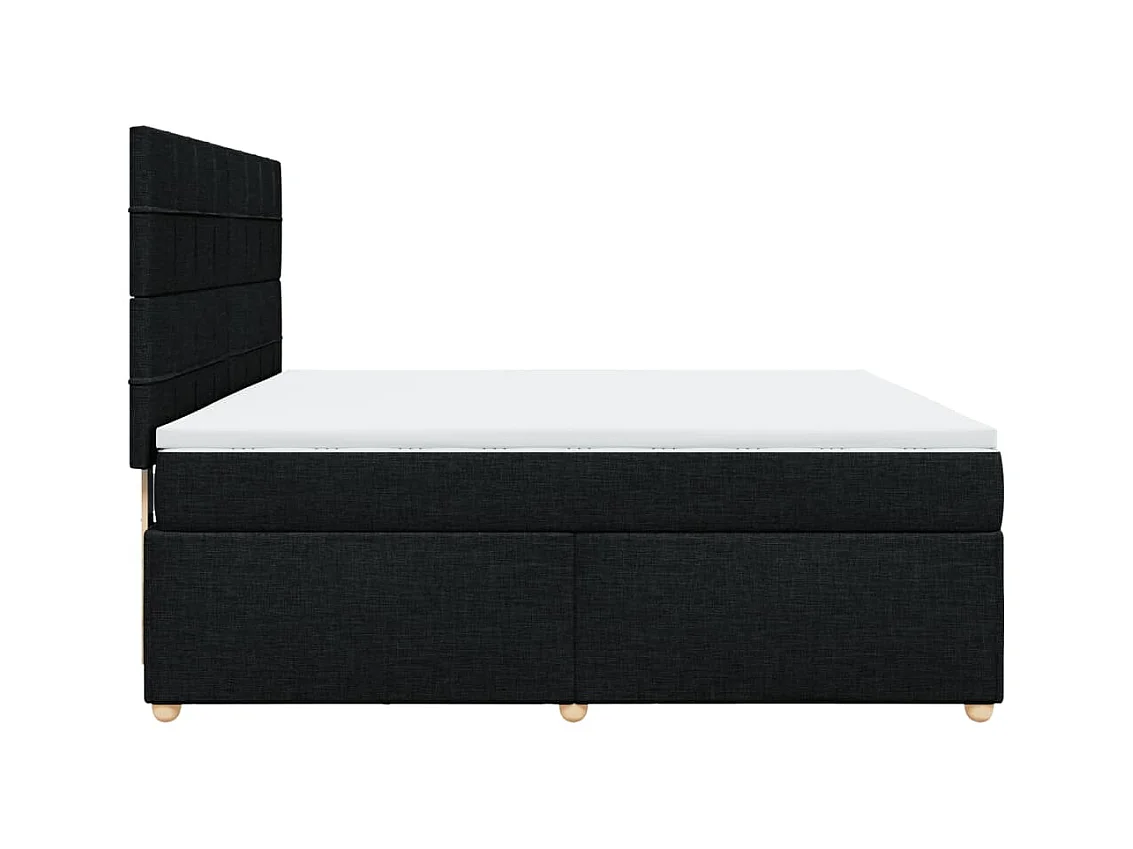 Sommier à lattes de lit avec matelas Noir 180x200 cm Tissu