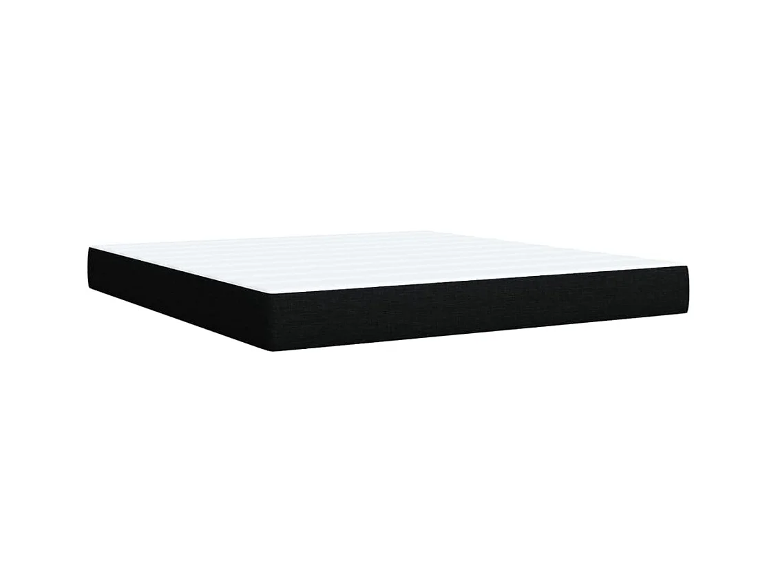 Sommier à lattes de lit avec matelas Noir 180x200 cm Tissu