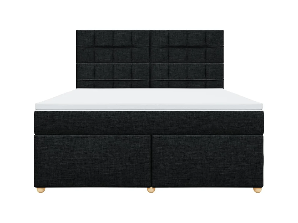 Sommier à lattes de lit avec matelas Noir 180x200 cm Tissu