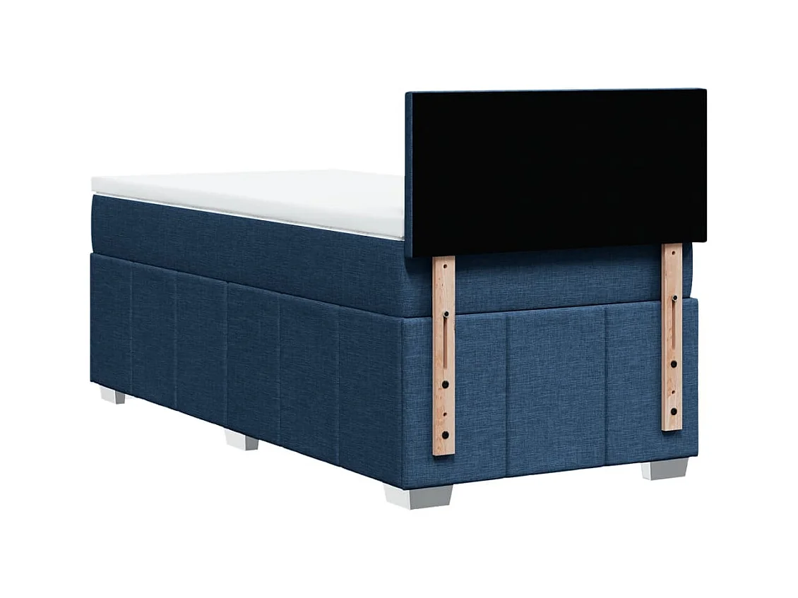 Sommier à lattes de lit avec matelas Bleu 90x200 cm Tissu