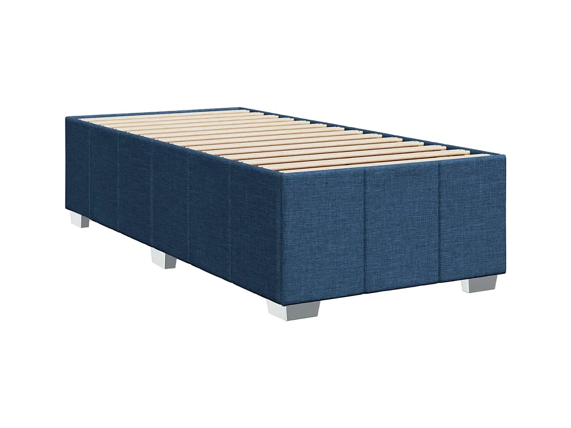 Sommier à lattes de lit avec matelas Bleu 90x200 cm Tissu