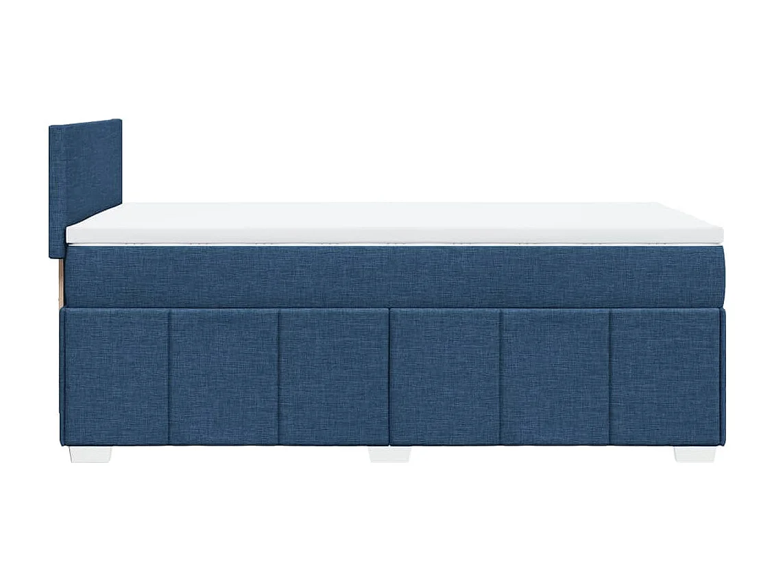 Sommier à lattes de lit avec matelas Bleu 90x200 cm Tissu