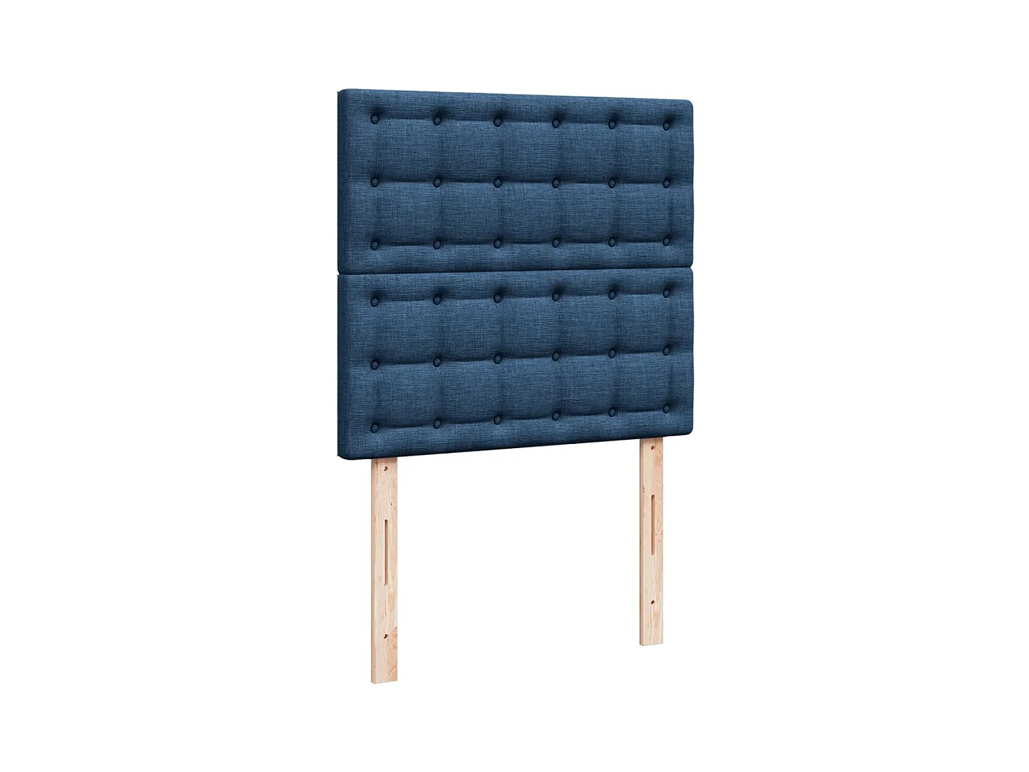 Cama box spring con colchón tela azul 80x200 cm