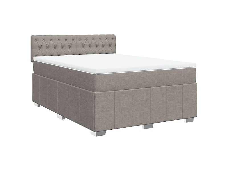 Sommier à lattes de lit avec matelas Taupe 140x200 cm Tissu