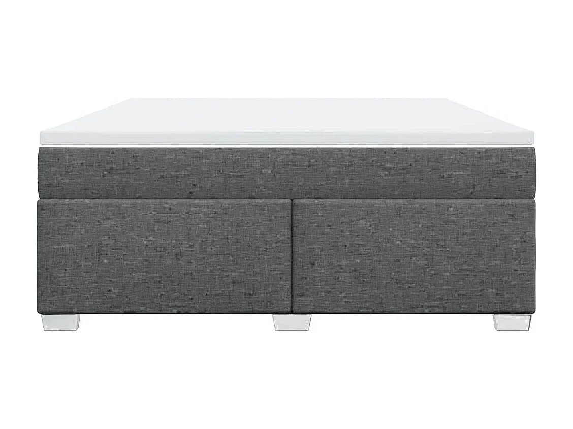 Cama box spring con colchón tela gris oscuro 180x200 cm