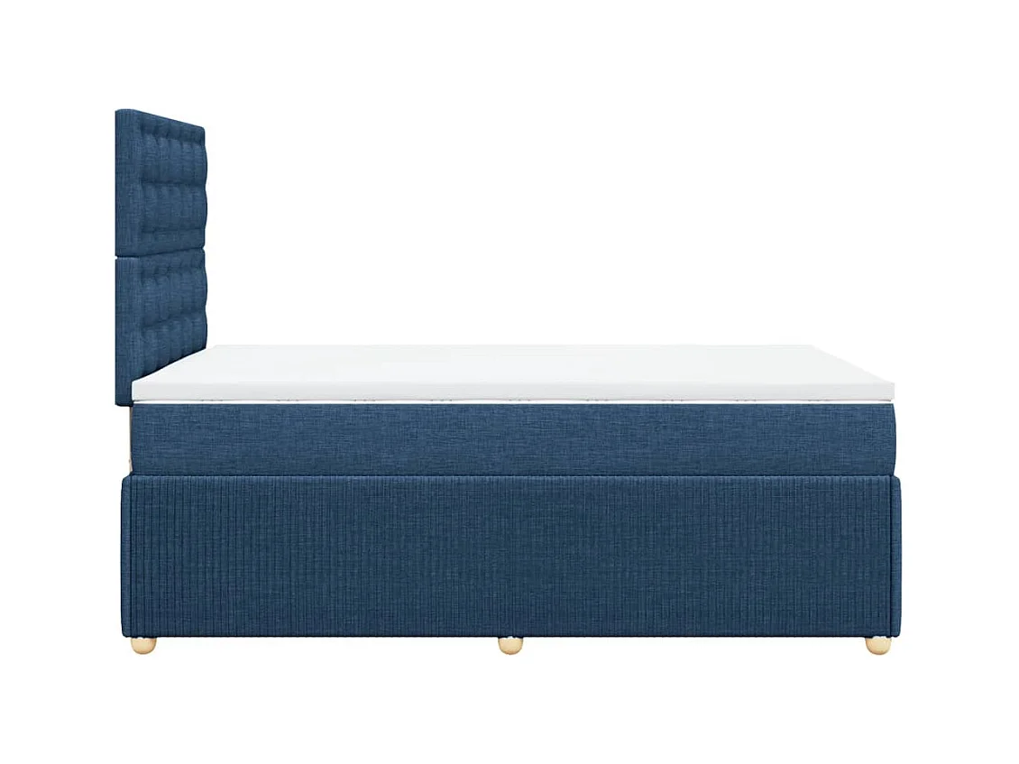Cama boxspring com colchão 120x190 cm tecido azul