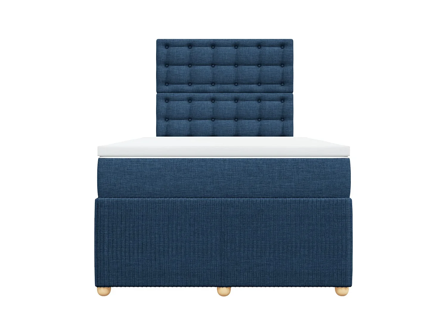 Cama boxspring com colchão 120x190 cm tecido azul
