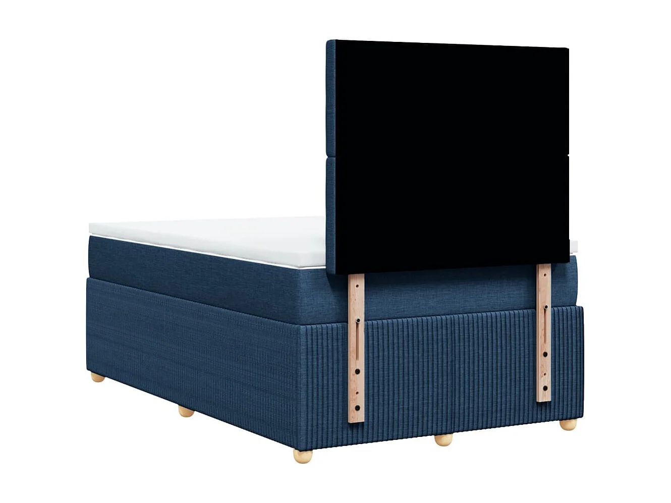 Cama boxspring com colchão 120x190 cm tecido azul