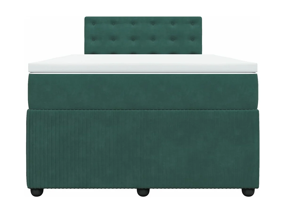 Sommier à lattes de lit et matelas Vert foncé 120x200cm Velours