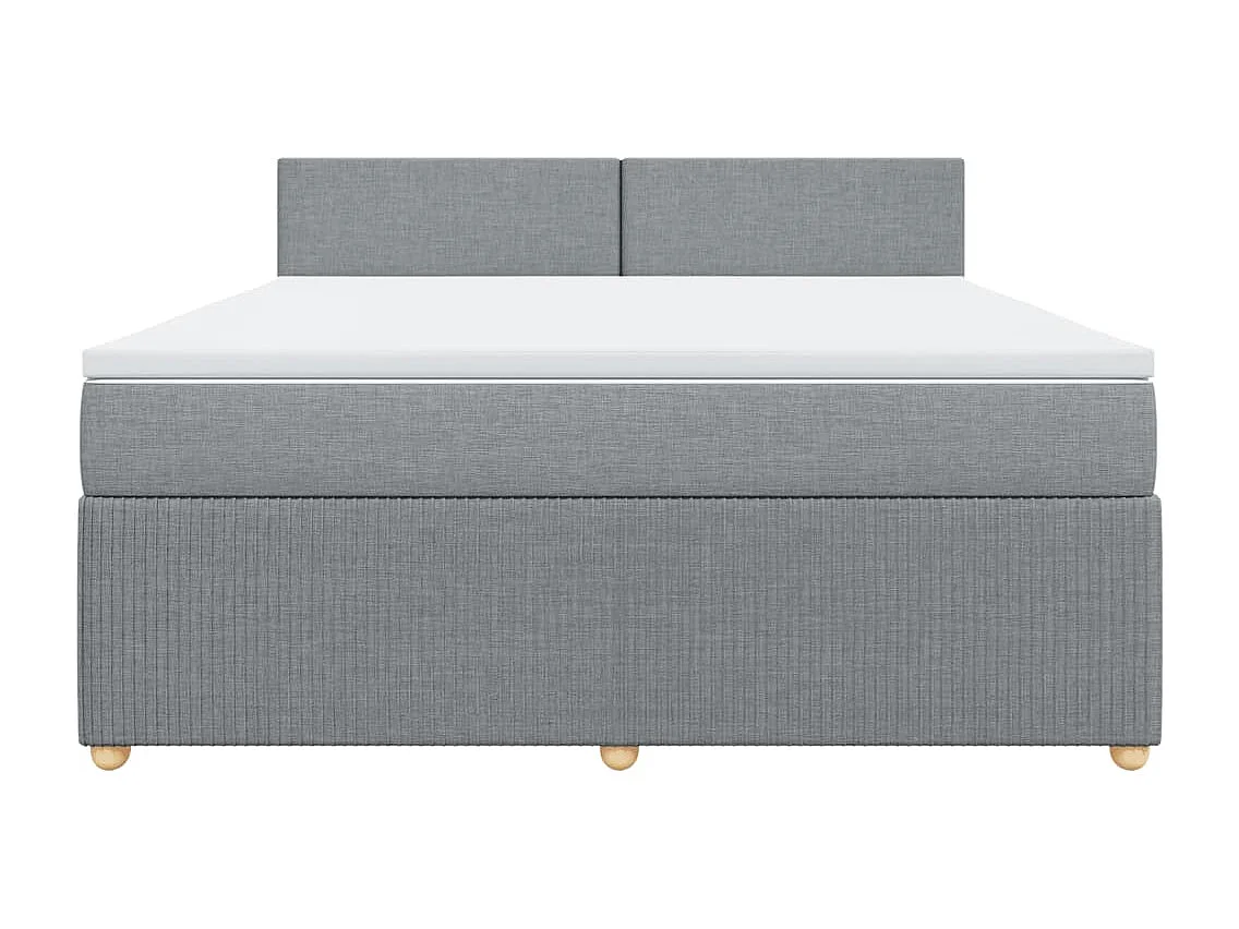 Sommier à lattes de lit avec matelas Gris clair 180x200cm Tissu
