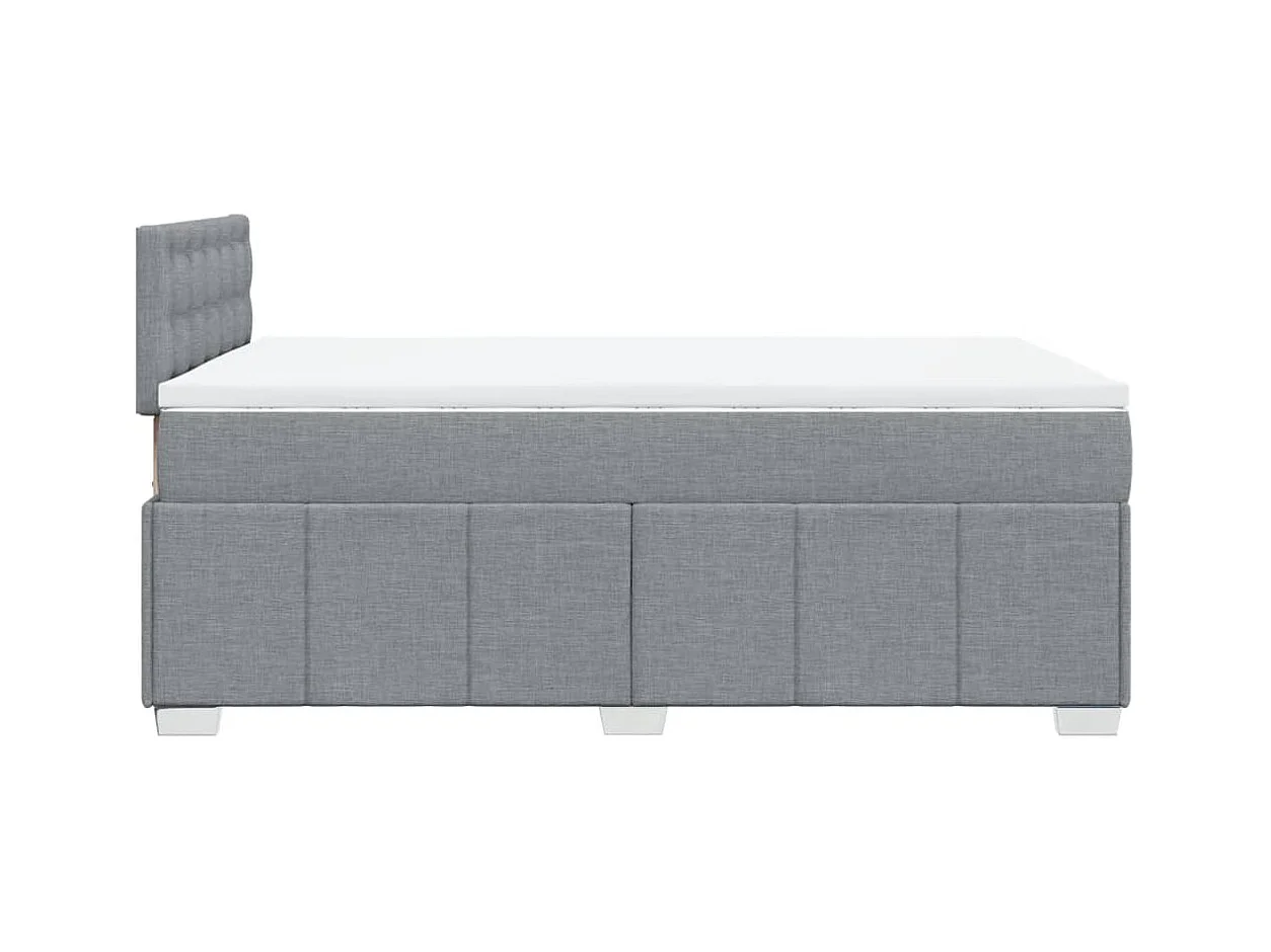 Sommier à lattes de lit et matelas gris clair 120x190 cm tissu