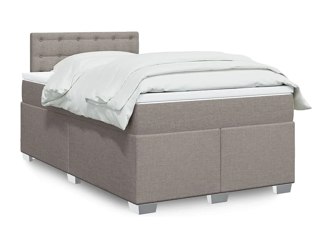 Cama boxspring c/ colchão 120x190cm tecido castanho-acinzentado