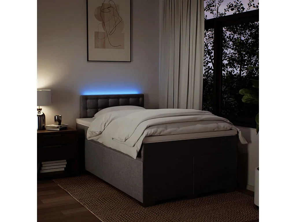 Sommier à lattes de lit avec matelas taupe 120x190 cm tissu