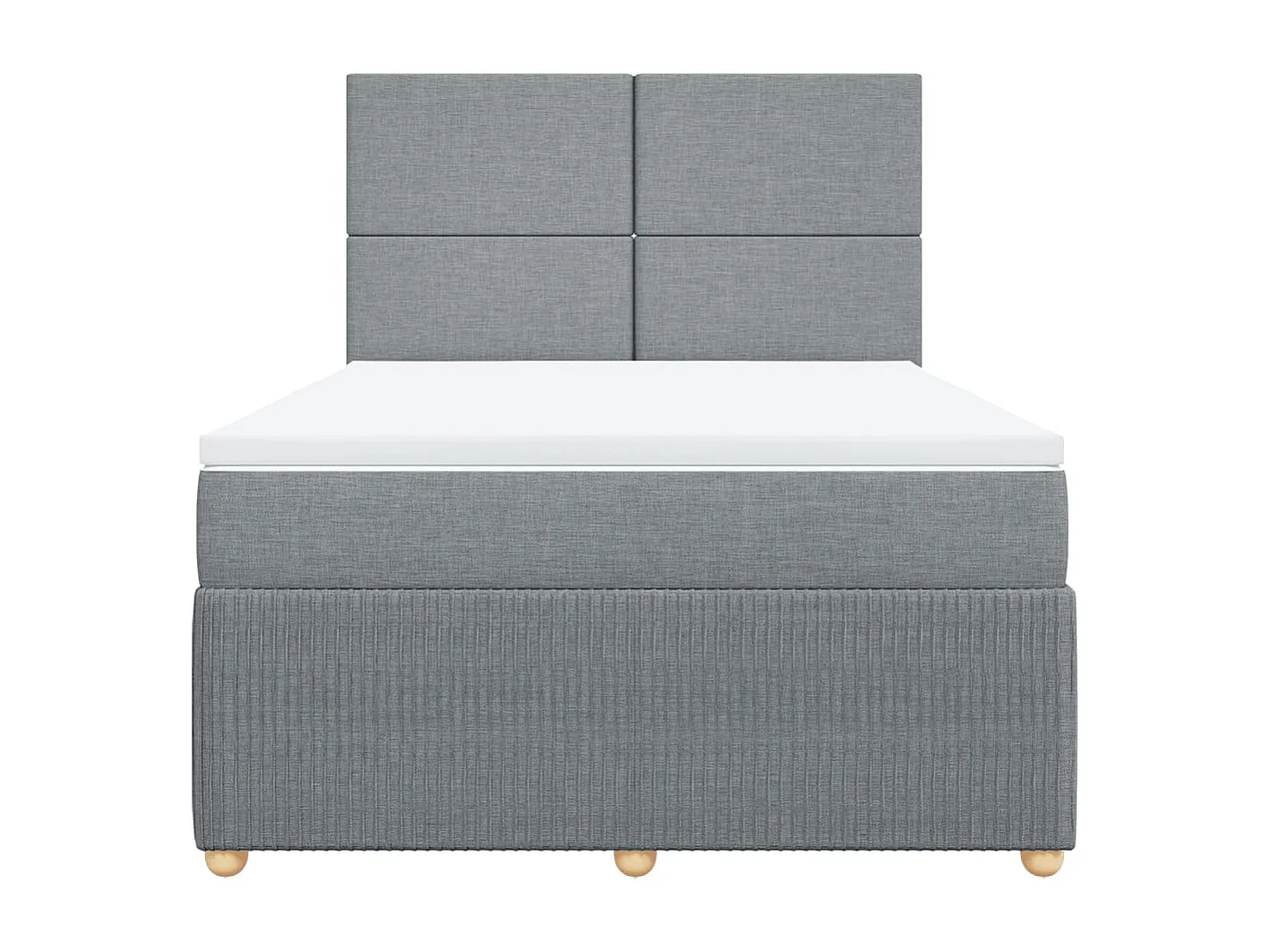 Boxspring met matras stof lichtgrijs 140x200 cm