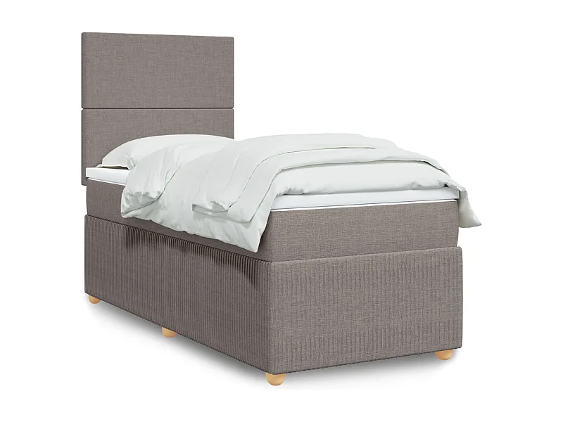 Sommier à lattes de lit avec matelas Taupe 80x200 cm Tissu