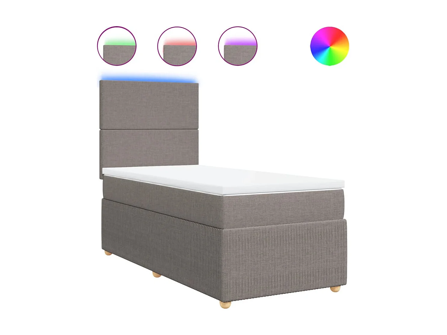 Boxspring met matras stof taupe 80x200 cm