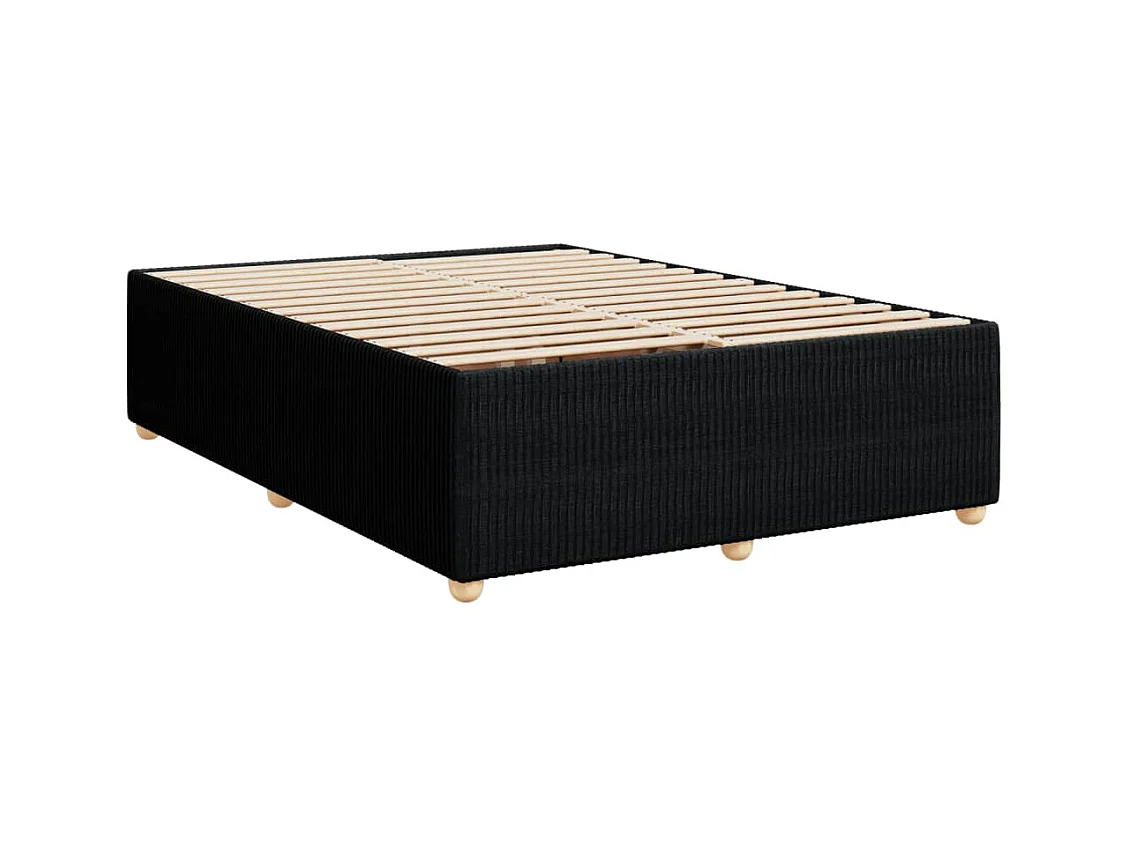 Sommier à lattes de lit avec matelas Noir 140x190 cm Tissu