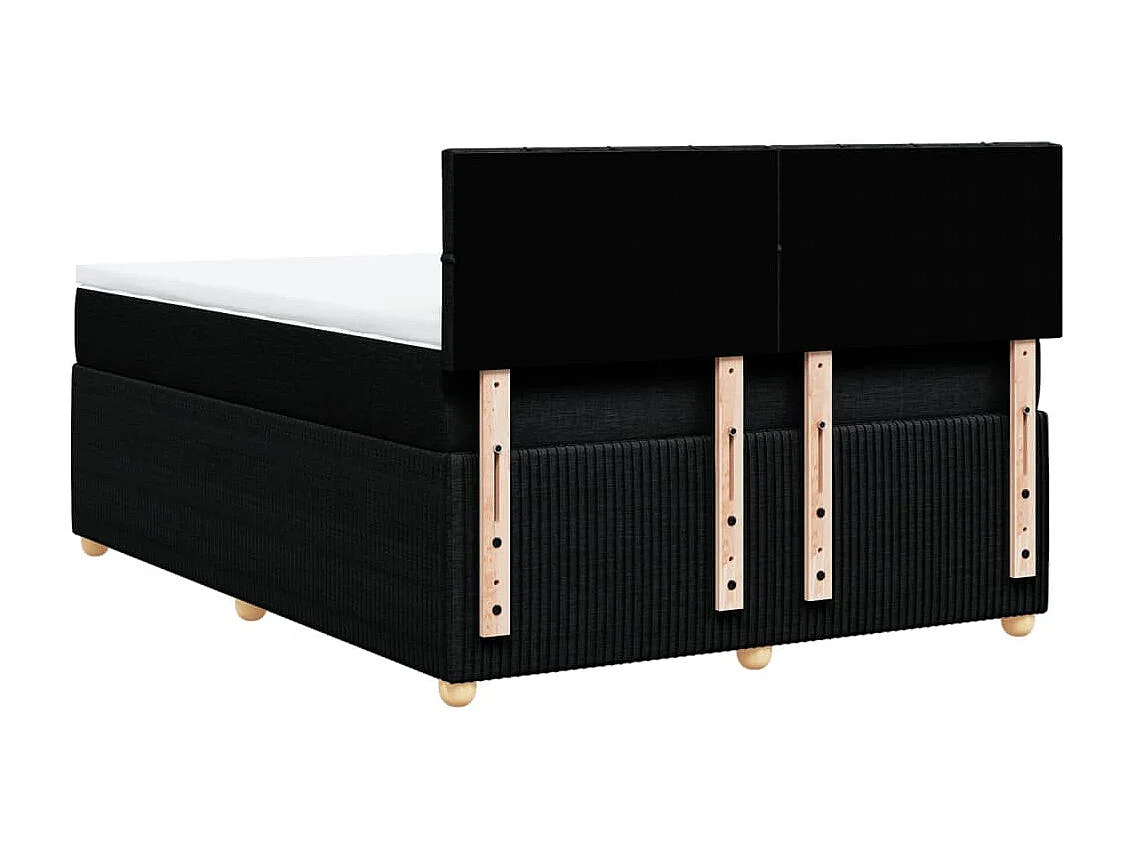 Sommier à lattes de lit avec matelas Noir 140x190 cm Tissu