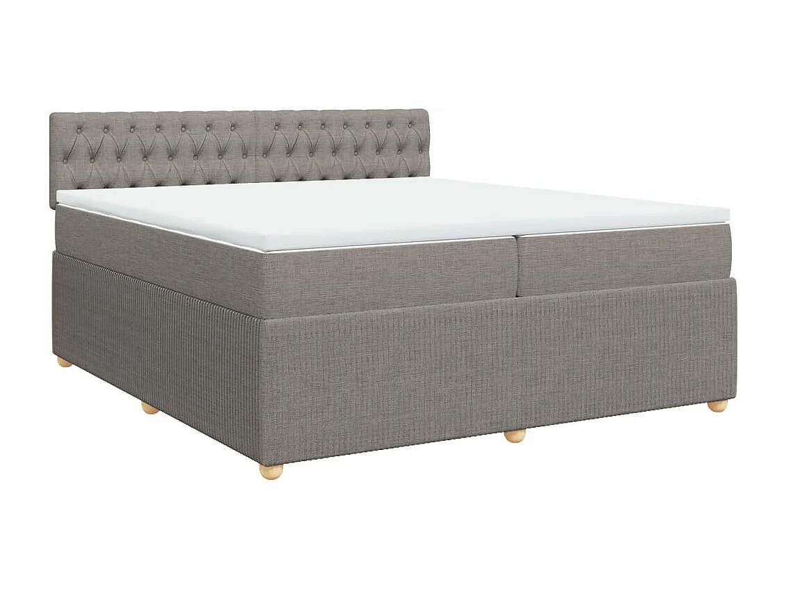 Sommier à lattes de lit avec matelas Taupe 200x200 cm Tissu
