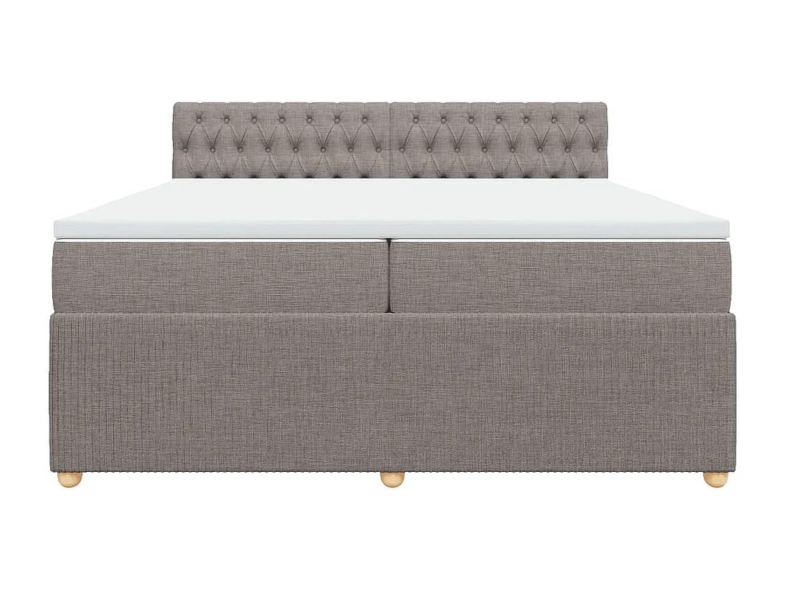 Sommier à lattes de lit avec matelas Taupe 200x200 cm Tissu