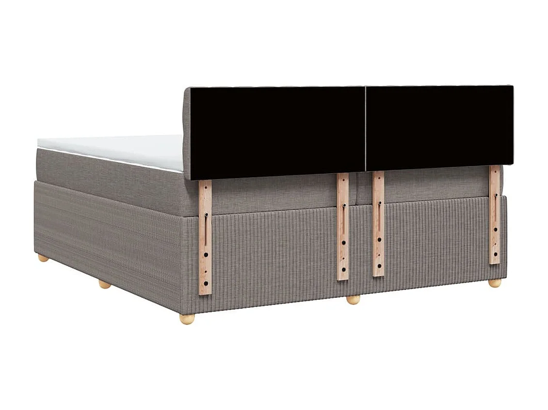Sommier à lattes de lit avec matelas Taupe 200x200 cm Tissu