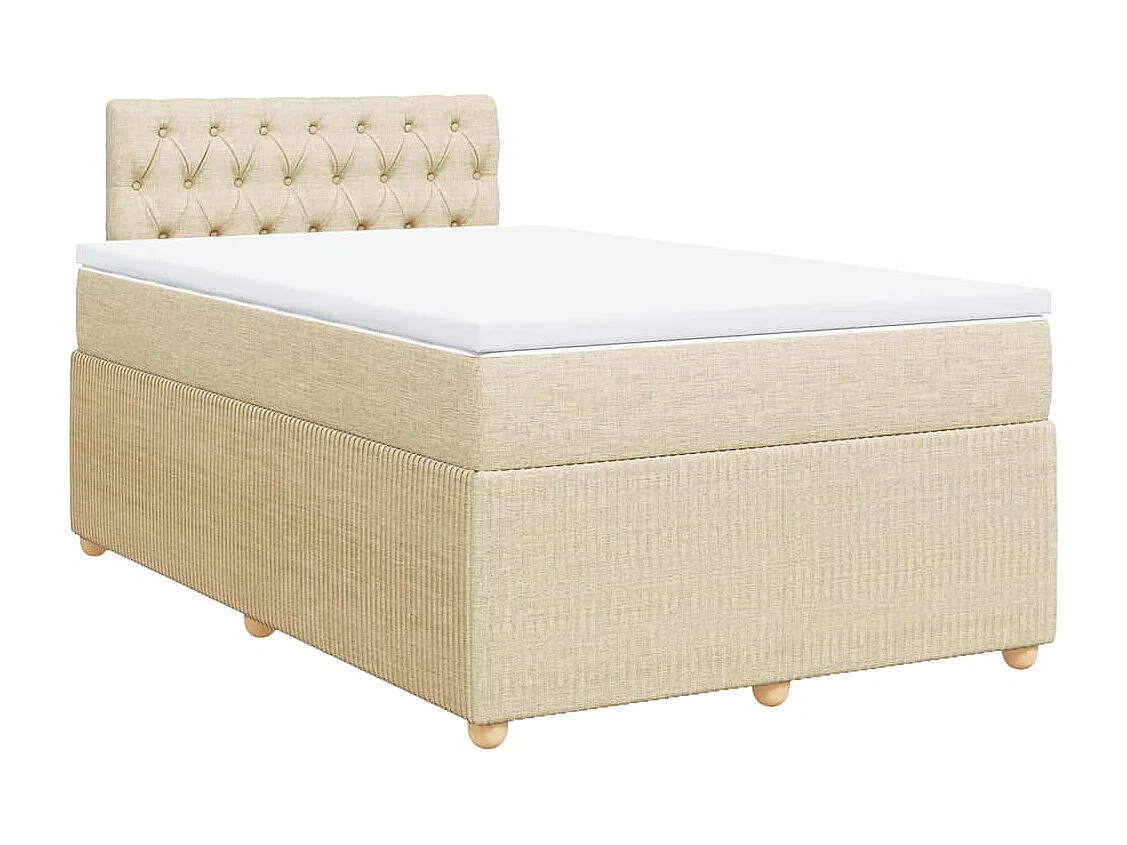 Cama boxspring com colchão 120x190 cm tecido cor creme