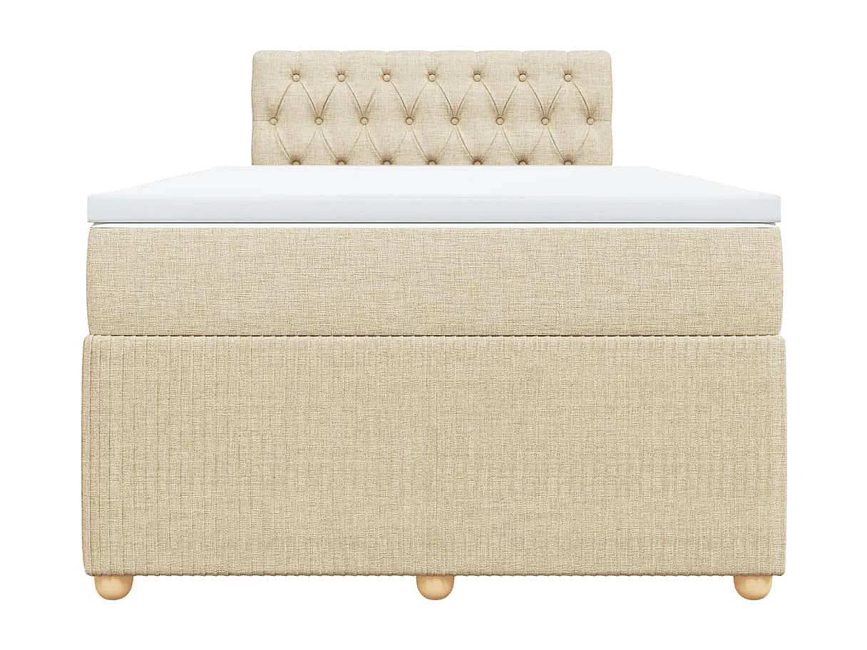 Cama boxspring com colchão 120x190 cm tecido cor creme