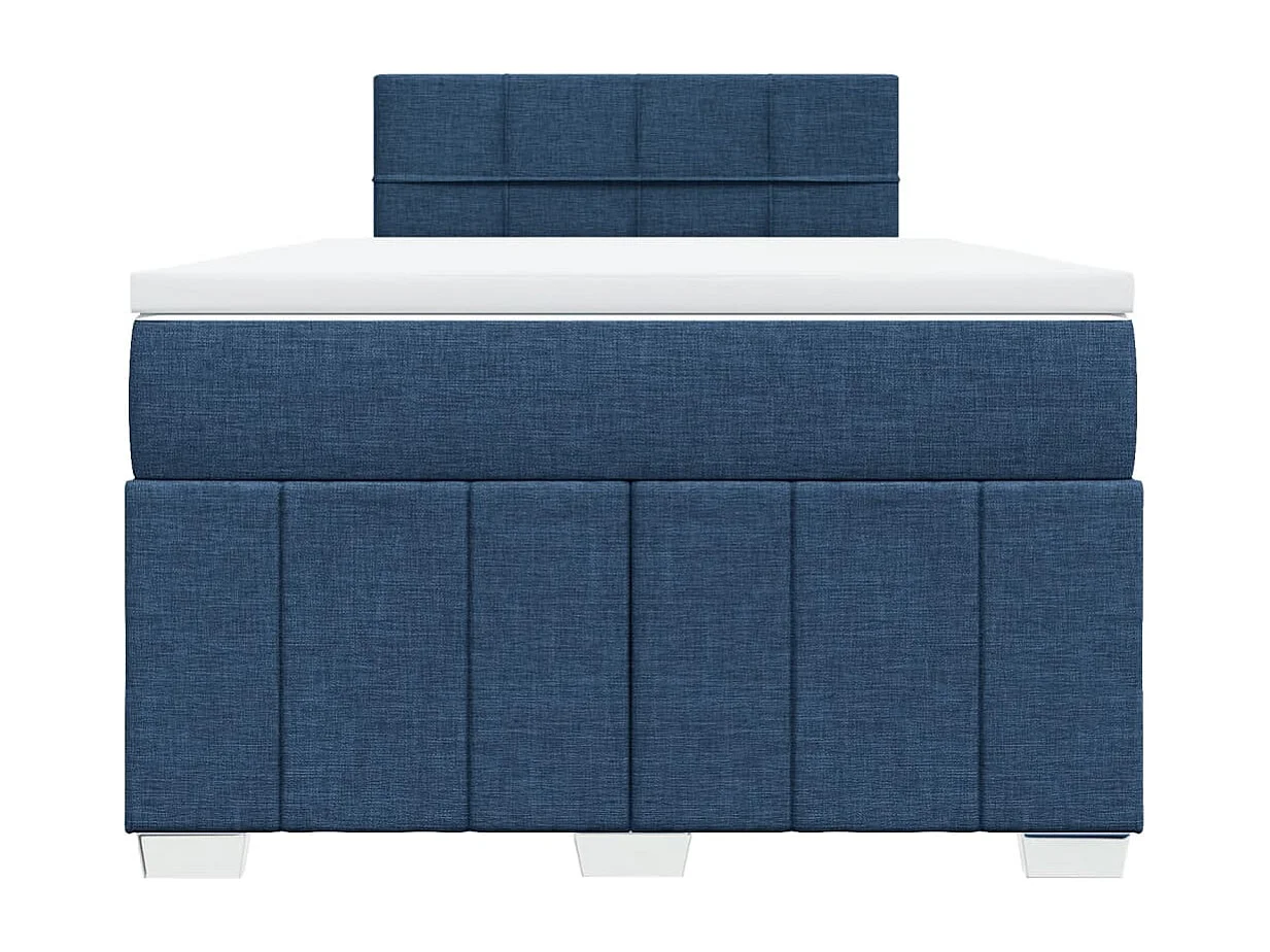 Boxspring met matras stof blauw 120x190 cm