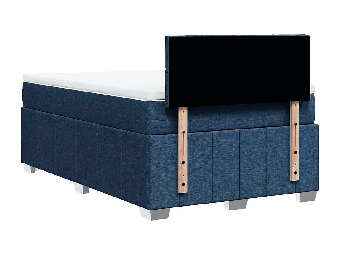 Boxspring met matras stof blauw 120x190 cm