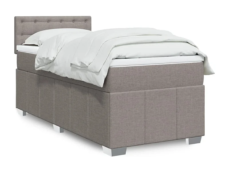 Sommier à lattes de lit avec matelas Taupe 90x190 cm Tissu