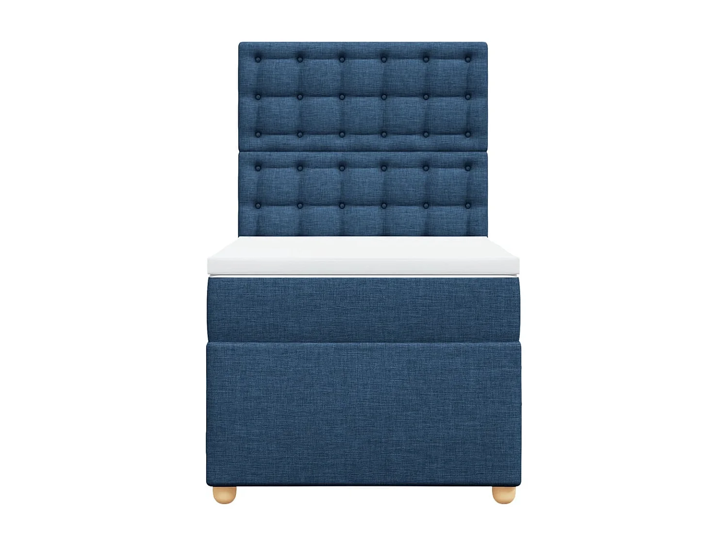 Sommier à lattes de lit avec matelas Bleu 90x200 cm Tissu