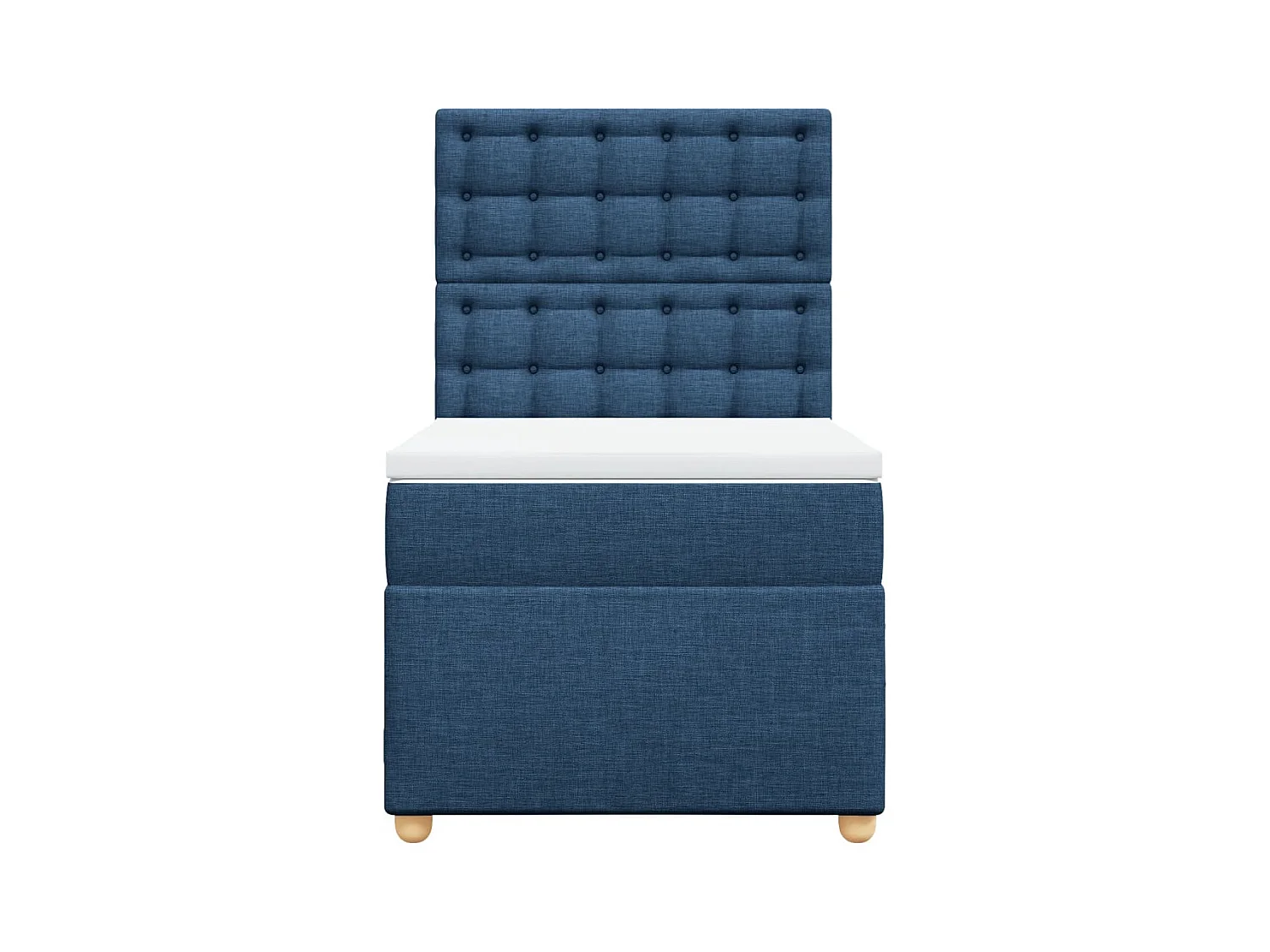 Cama com molas/colchão 90x200 cm tecido azul