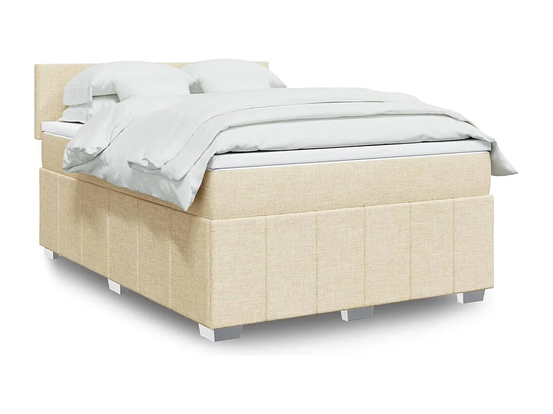 Boxspring met matras stof crèmekleurig 160x200 cm