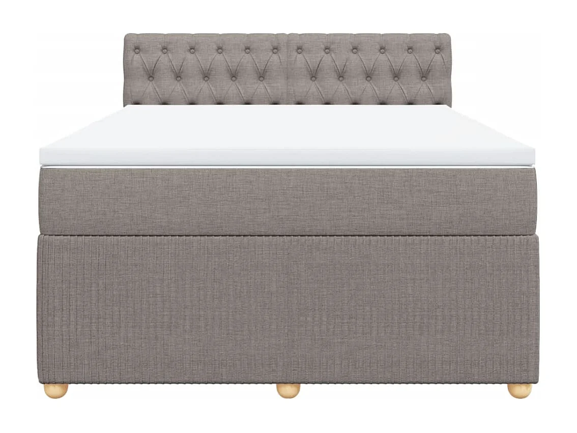 Sommier à lattes de lit avec matelas Taupe 160x200 cm Tissu