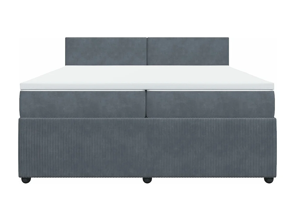 Cama com molas/colchão 200x200 cm veludo cinzento-escuro