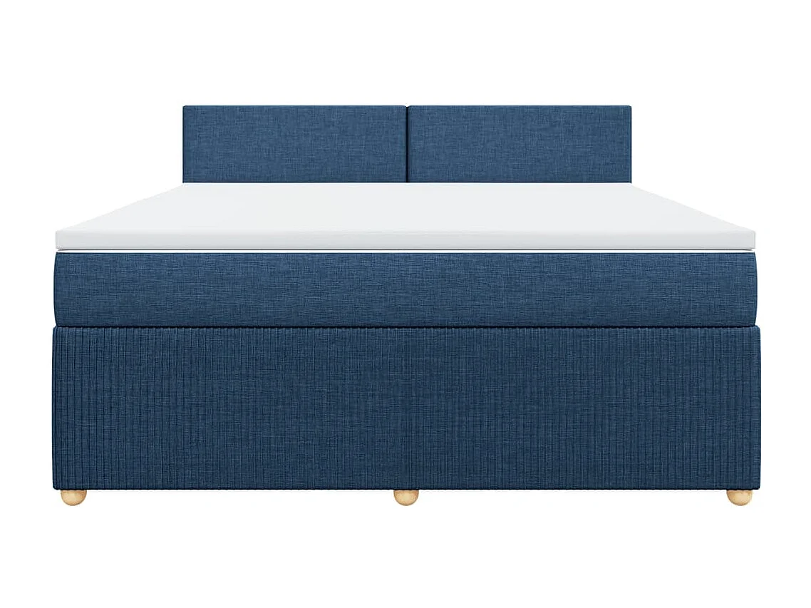 Cama com molas/colchão 180x200 cm tecido azul