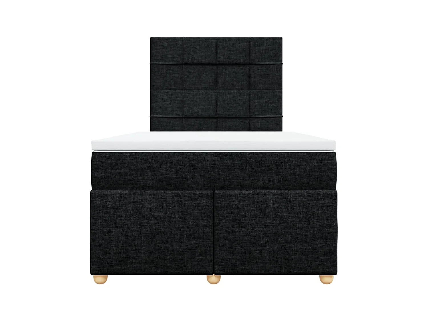 Cama boxspring com colchão 120x190 cm tecido preto