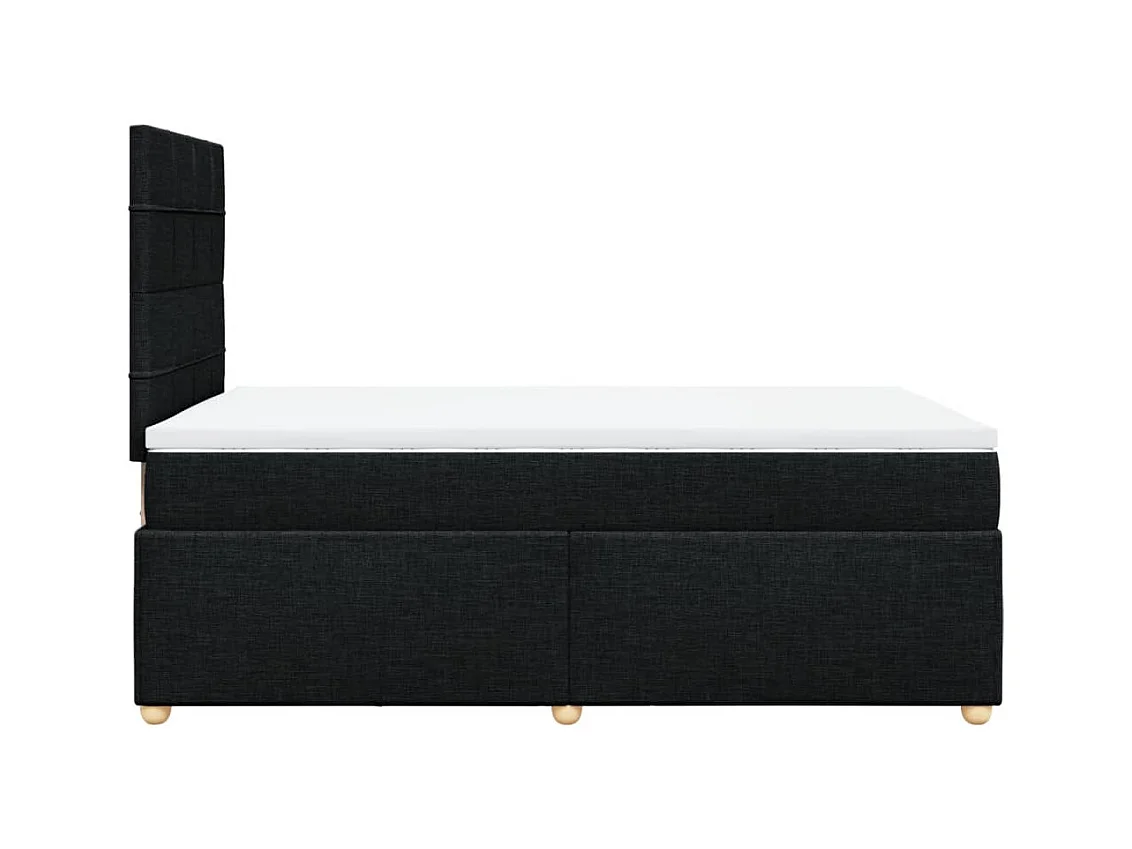 Cama boxspring com colchão 120x190 cm tecido preto