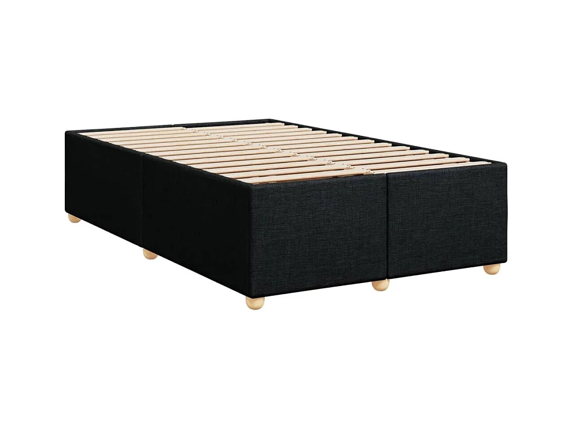 Cama boxspring com colchão 120x190 cm tecido preto