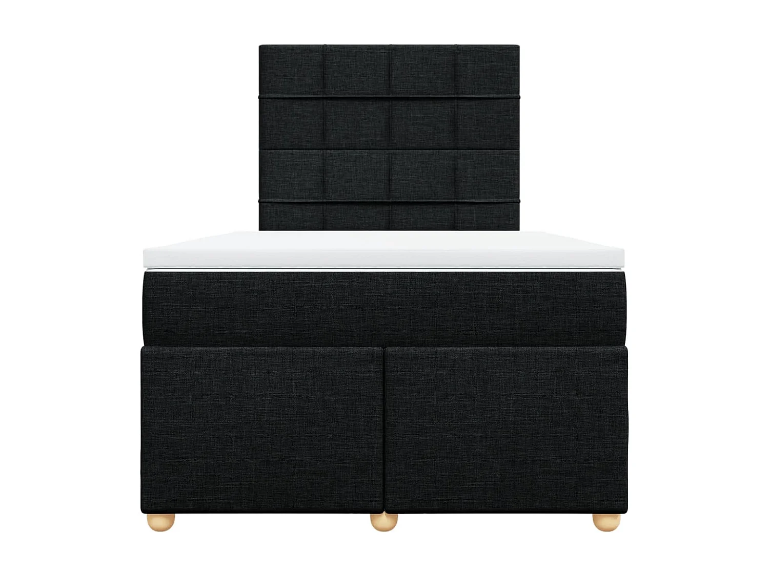 Cama boxspring com colchão 120x190 cm tecido preto